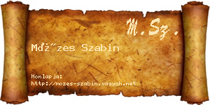 Mózes Szabin névjegykártya